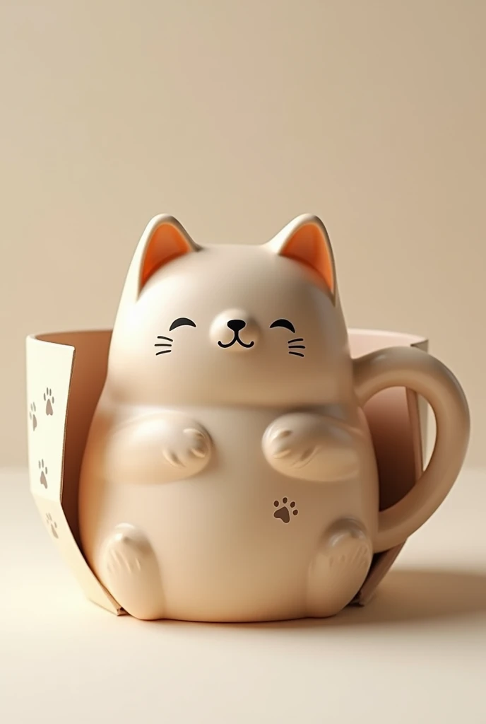 I want packaging for a cat-shaped mug