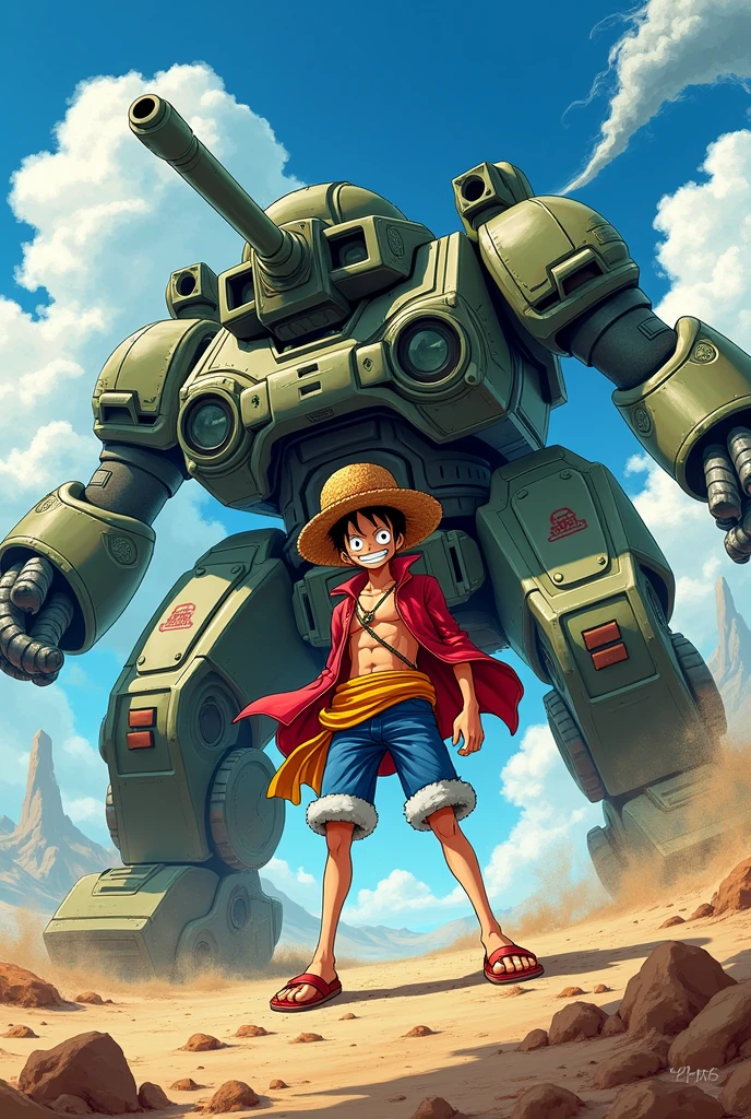 Create for me Luffy with a Jenos tank
