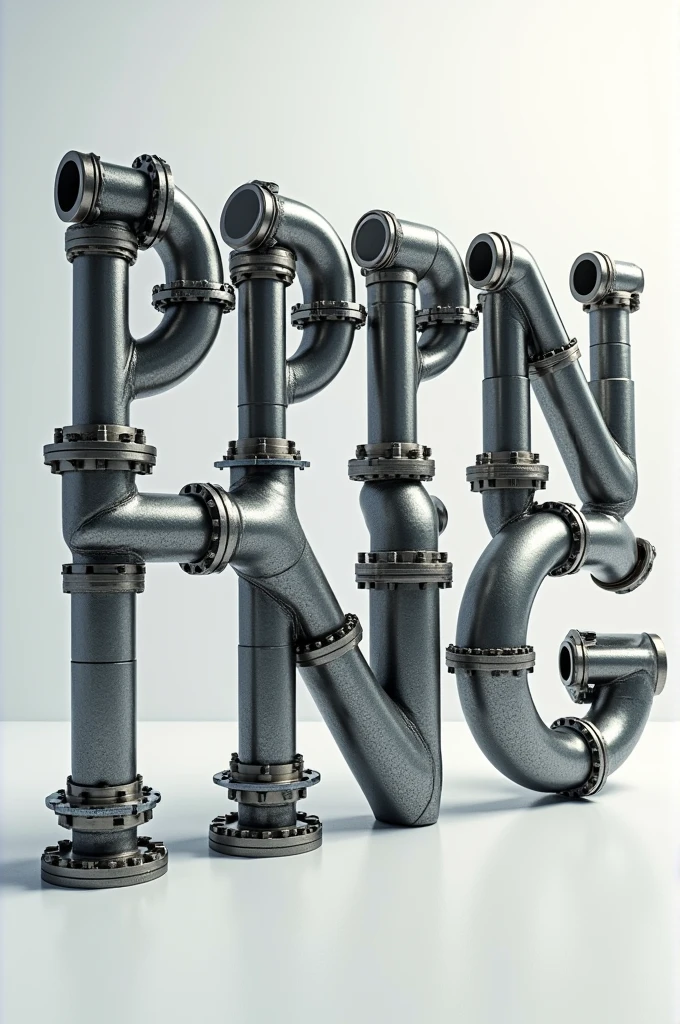 Imagine the word PIPING written with pipes and connections