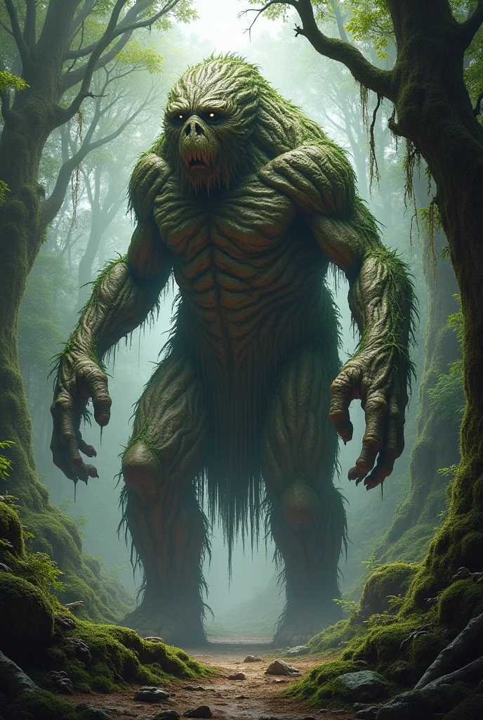 Unreal beast with tree trunk-like skin