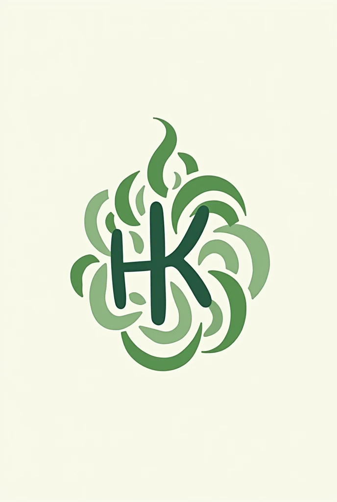 a logo containing the letters "HK" and that is related to succulents, Besides, that it is a logo made by continuous curved lines