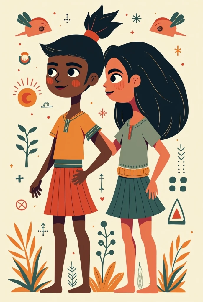 create a much simpler illustration of Hunahpu and Xbalanque