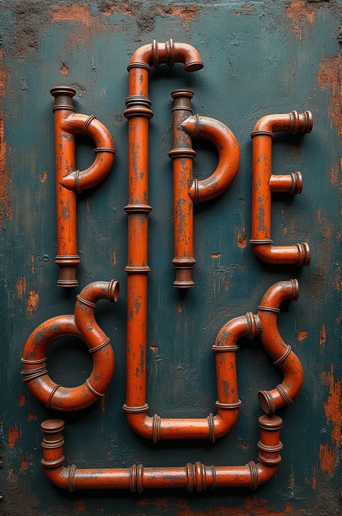 "piping" written with pipes 