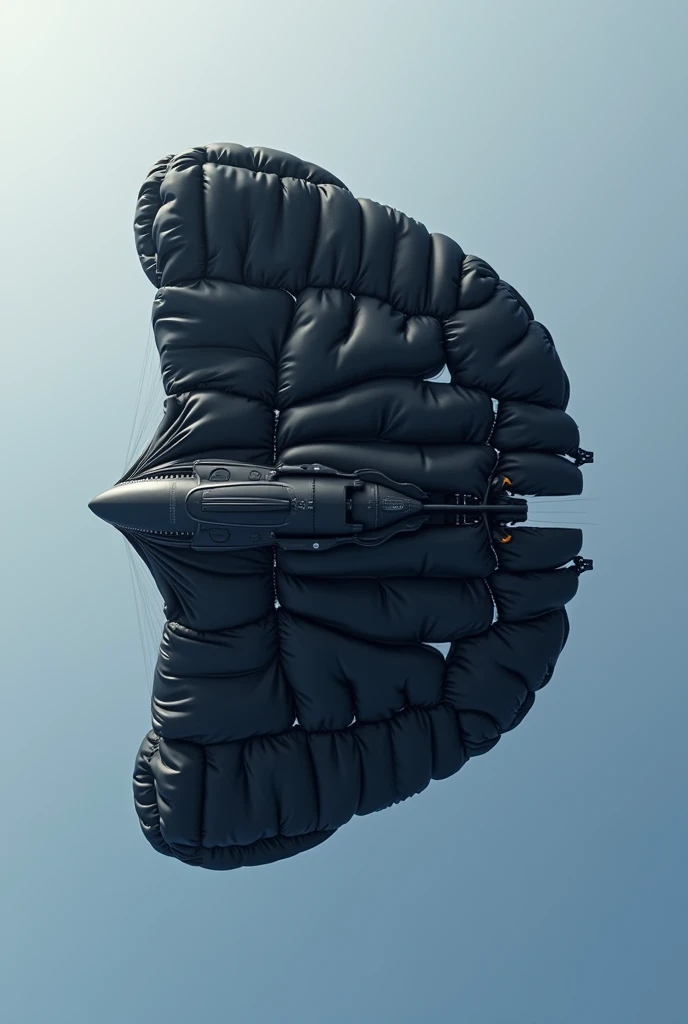 I want a black professional parachute canopy top view
