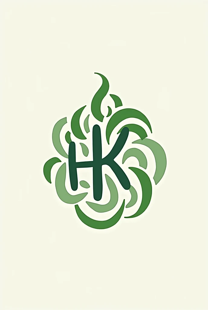 a logo containing the letters "HK" and that is related to succulents, Besides, that it is a logo made by continuous curved lines