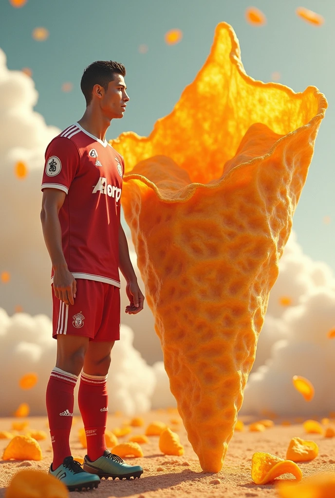 Generate a dorito with Cristiano Ronaldo next to it