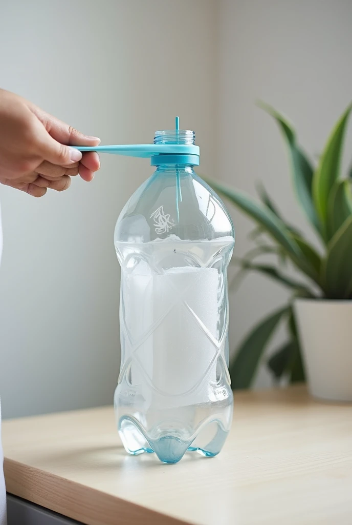 A bag dispenser in a plastic bottle