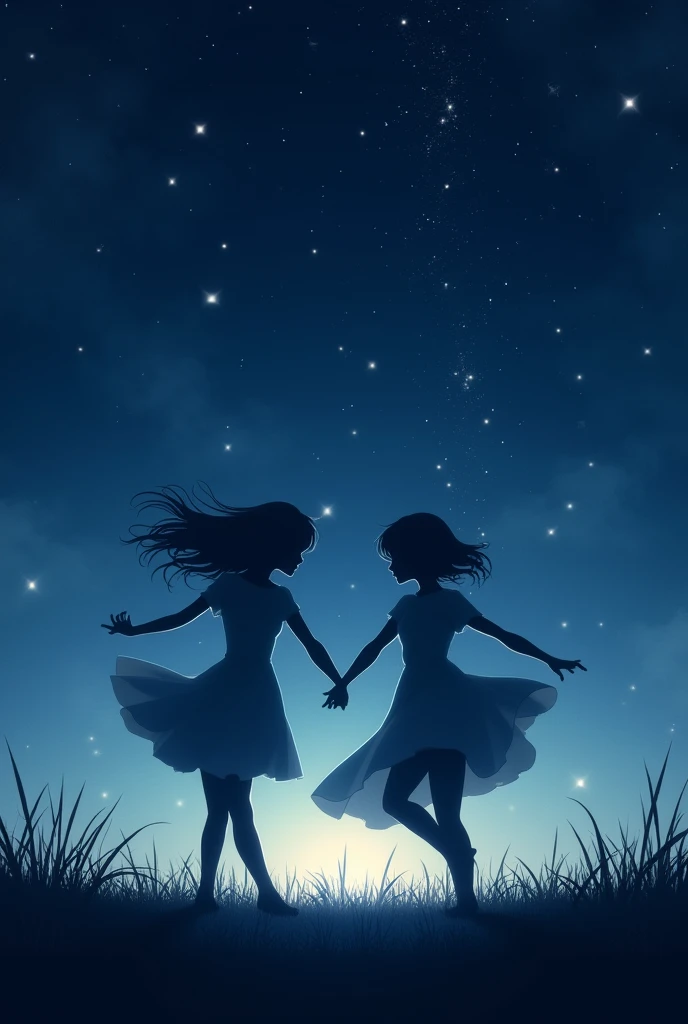 Section 2: "Stars and Shadows" (1:01 - 2:00)
Scene: Second Verse and First Chorus
Visuals: Transition to a close-up of the night sky, where stars begin to twinkle one by one. The camera slowly pans down to reveal an open field. Two female shadows are seen dancing gracefully, with no visible source for the shadows. Their movements are synchronized with the music, and they glide effortlessly across the ground. As the chorus begins, the shadows fade slightly, blending into the darkness, while the stars in the sky grow brighter.
Effects: Introduce slow-motion effects to capture the elegance of the dance. The shadows should appear soft and almost translucent, with the stars in the background twinkling more intensely as the music swells.
Prompt: "A night sky filled with twinkling stars, transitioning to an open field where two shadows dance gracefully, fading into the darkness as the stars grow brighter, all in a soft, dreamlike atmosphere."