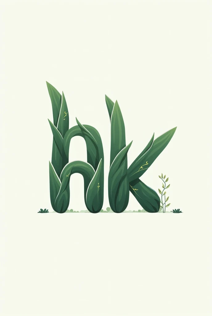 logo containing the letters "HK", that is related to succulents and highlights the succulents