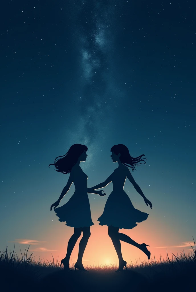 Section 2: "Stars and Shadows" (1:01 - 2:00)
Scene: Second Verse and First Chorus
Visuals: Transition to a close-up of the night sky, where stars begin to twinkle one by one. The camera slowly pans down to reveal an open field. Two woman shadows are seen dancing gracefully, with no visible source for the shadows. Their movements are synchronized with the music, and they glide effortlessly across the ground. As the chorus begins, the shadows fade slightly, blending into the darkness, while the stars in the sky grow brighter.
Effects: Introduce slow-motion effects to capture the elegance of the dance. The shadows should appear soft and almost translucent, with the stars in the background twinkling more intensely as the music swells.
Prompt: "A night sky filled with twinkling stars, transitioning to an open field where two shadows dance gracefully, fading into the darkness as the stars grow brighter, all in a soft, dreamlike atmosphere."