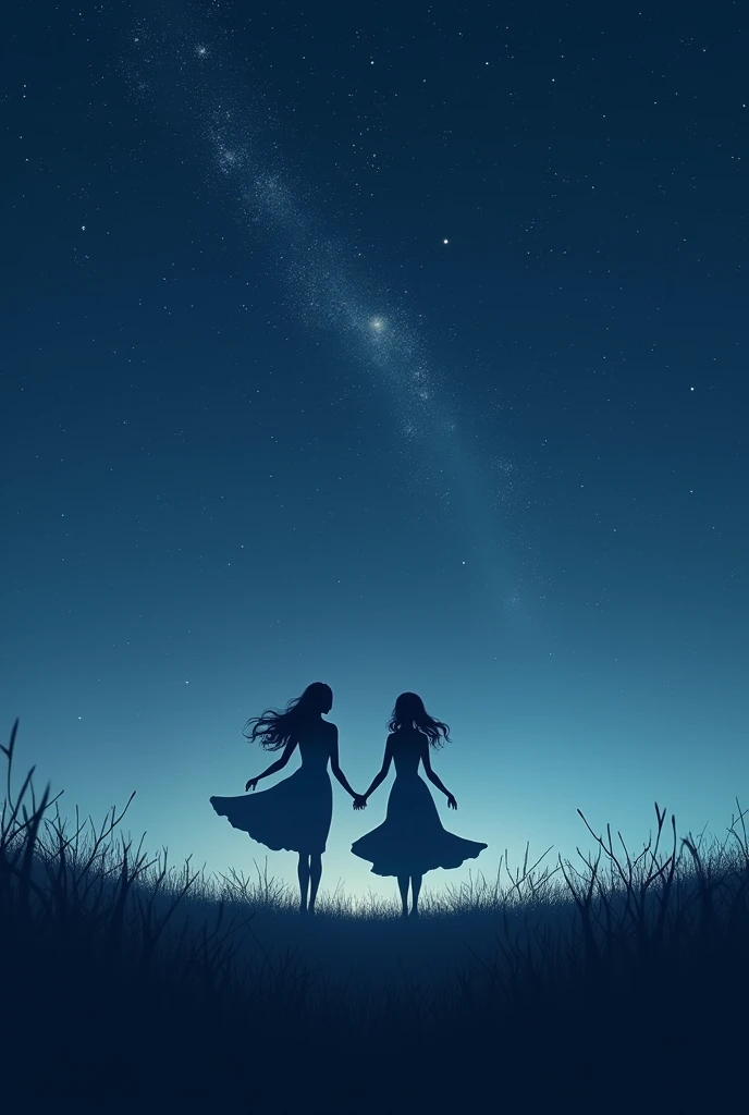 Section 2: "Stars and Shadows" (1:01 - 2:00)
Scene: Second Verse and First Chorus
Visuals: Transition to a close-up of the night sky, where stars begin to twinkle one by one. The camera slowly pans down to reveal an open field. Two woman shadows are seen dancing gracefully, with no visible source for the shadows. Their movements are synchronized with the music, and they glide effortlessly across the ground. As the chorus begins, the shadows fade slightly, blending into the darkness, while the stars in the sky grow brighter.
Effects: Introduce slow-motion effects to capture the elegance of the dance. The shadows should appear soft and almost translucent, with the stars in the background twinkling more intensely as the music swells.
Prompt: "A night sky filled with twinkling stars, transitioning to an open field where two shadows dance gracefully, fading into the darkness as the stars grow brighter, all in a soft, dreamlike atmosphere."