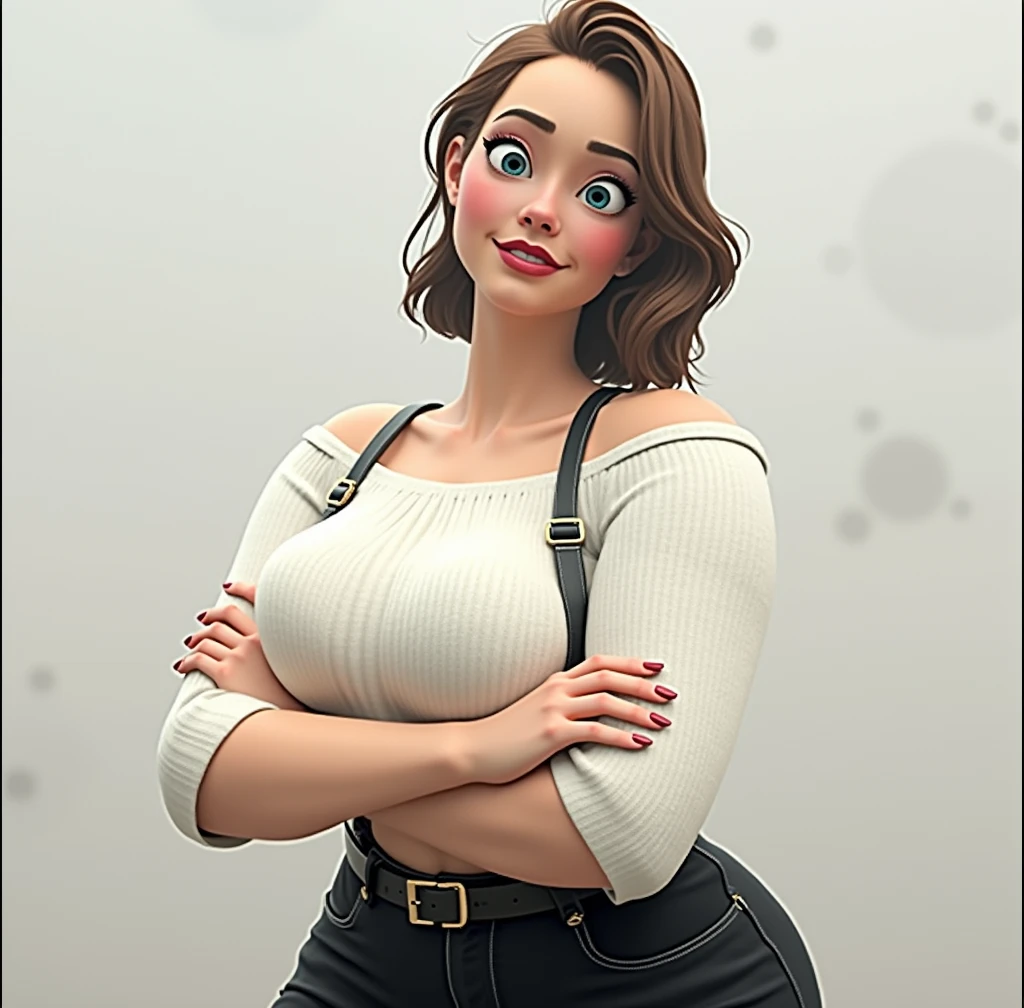 Cartoon character of a woman in a pink tube dress with short sleeves, chestnut hair, fair brown-skinned, animation character, stylized character, animation style rendering, 3d stylized, Arnold Maya rendering, Stylized 3D rendering, toon render screenshot, 3d character, 3d character, Stylized 3D rendering, 3D character rendering, cartoon character, Personagem de close up, character posing, (Pixar-style) (master part:1.2) (bokeh) (best qualityer) (skin detailed) (detailed texture) (8k) (Argilla) (cinematic lighting) (sharp focus