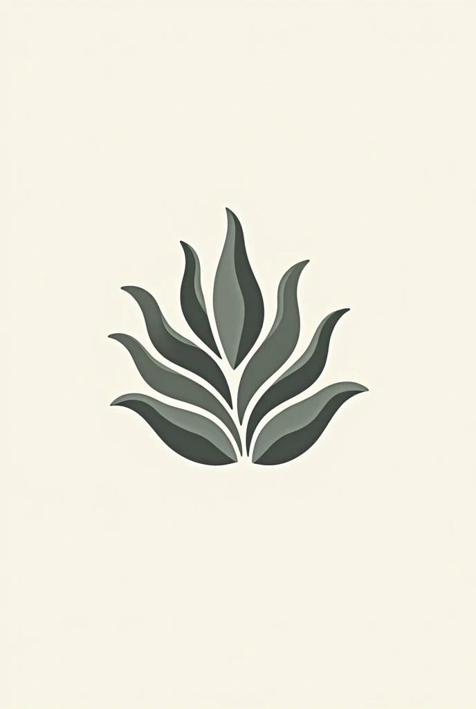 logo that is representative of succulents, that without gradients, only curved lines