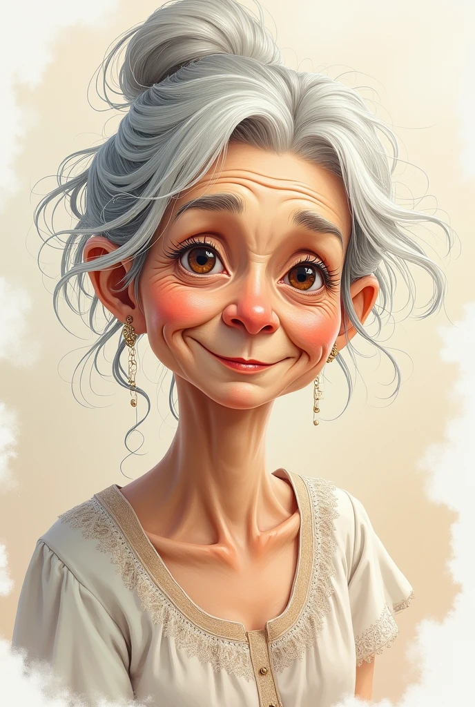 Drawing of an elderly lady