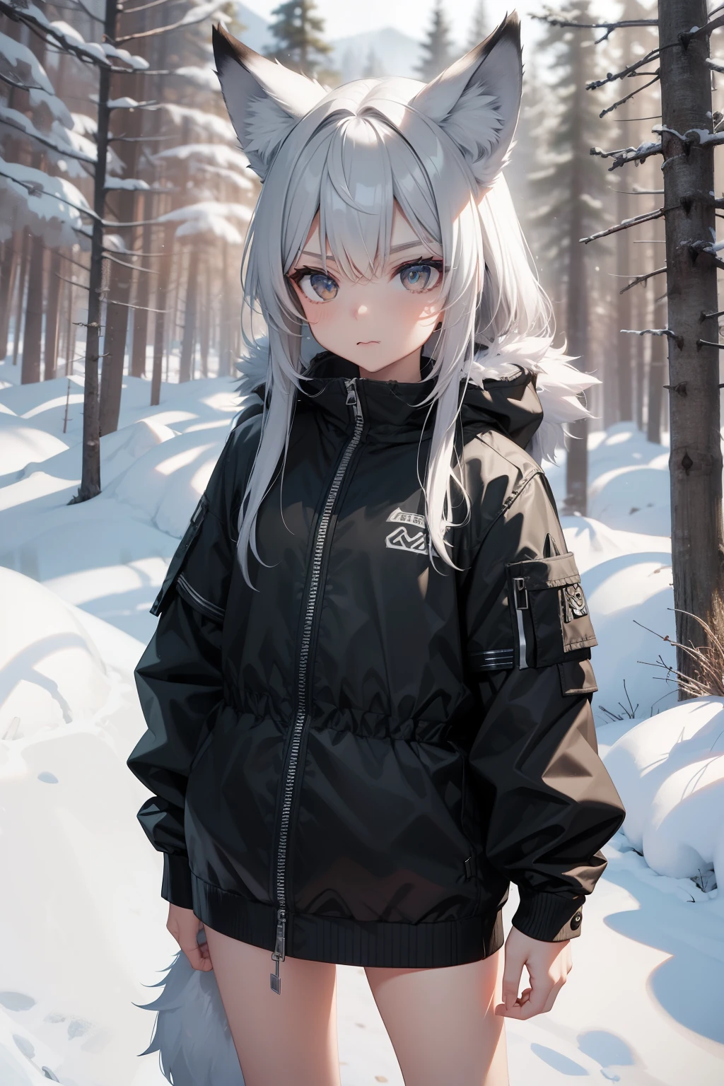 , child, wolf ears, wild, wolf skin clothes, angry, wild in the forest. Selvagem, suja