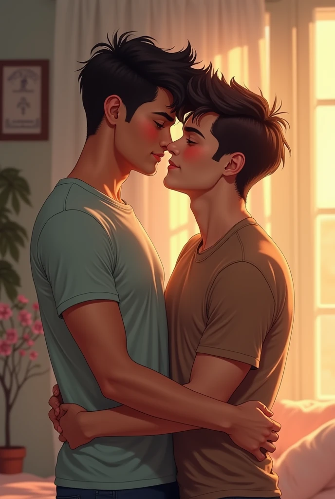 drawing style, gay couple boys