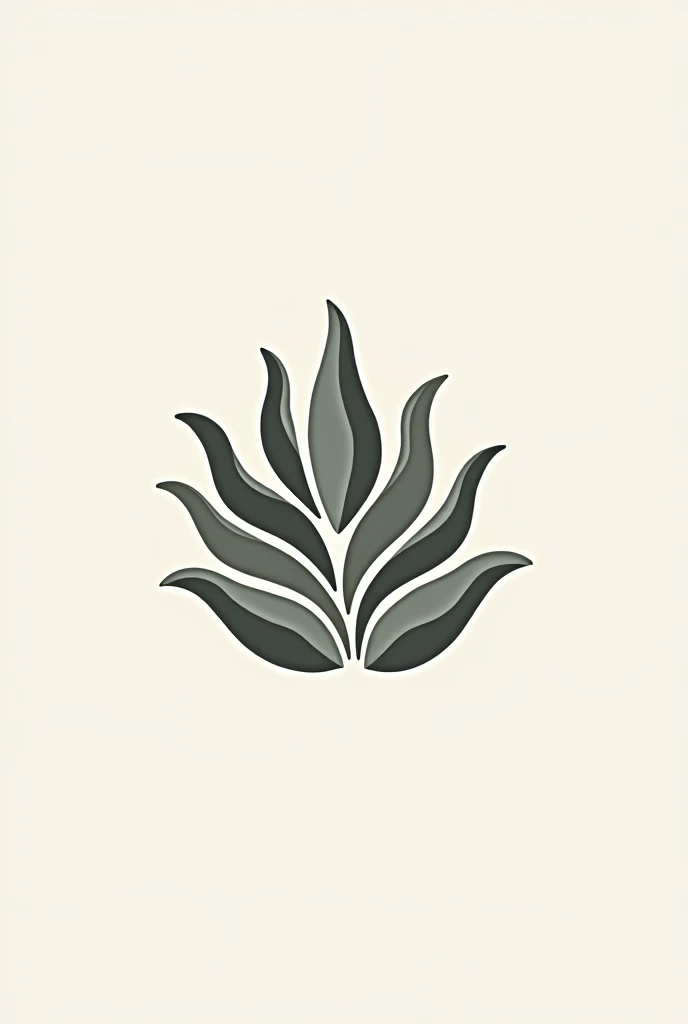 logo that is representative of succulents, that without gradients, only curved lines