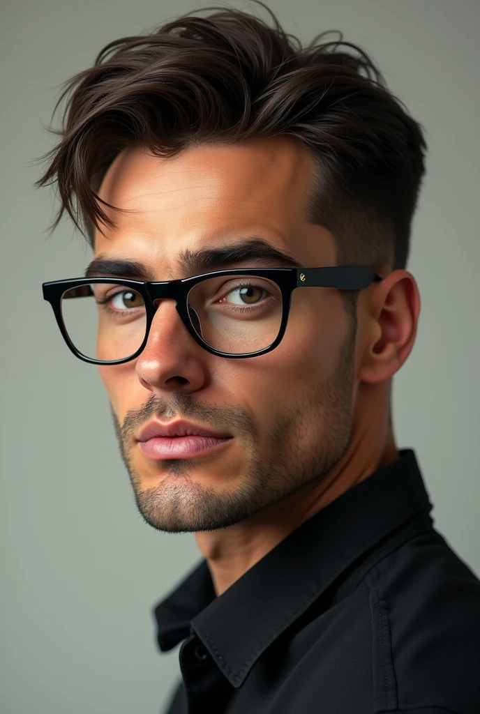I want a man with thick eyebrows and Pantos glasses and a full mouth with short hair