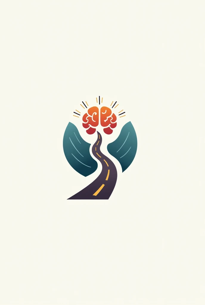 A logo where a road connects to a brain that transmits awareness and sensitivity 


