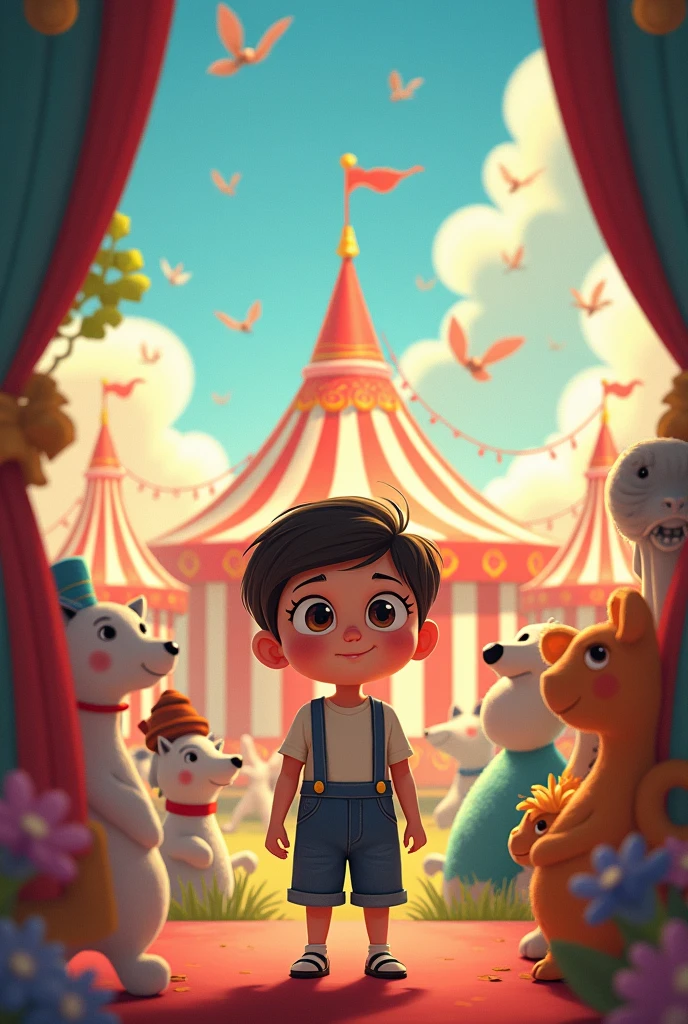 Child watching a circus (not so real 2d drawing)
