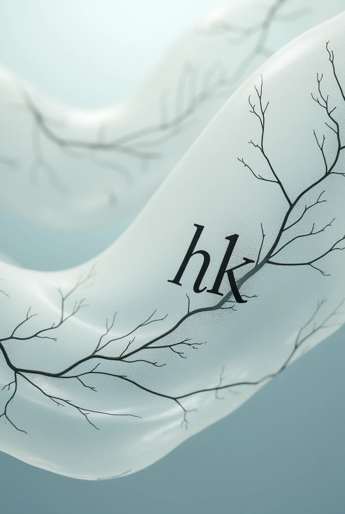 From this last illustration, make the letters visible on the veins of the sheet. "HK"
