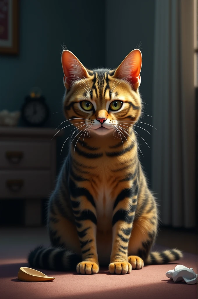 An animal cat being cheated on by his feline wife