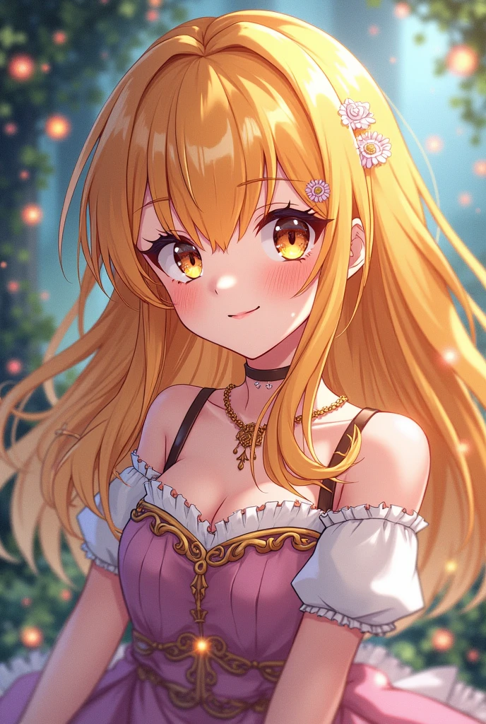 anime blonde girl fantasy naughty smile