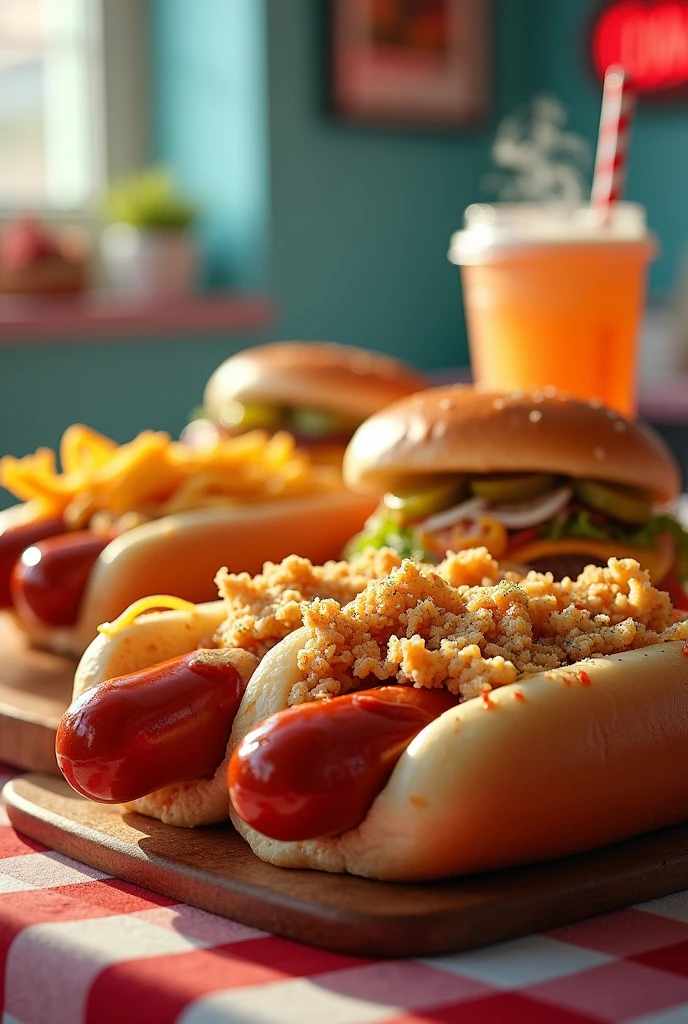 Hot dogs and hamburgers 