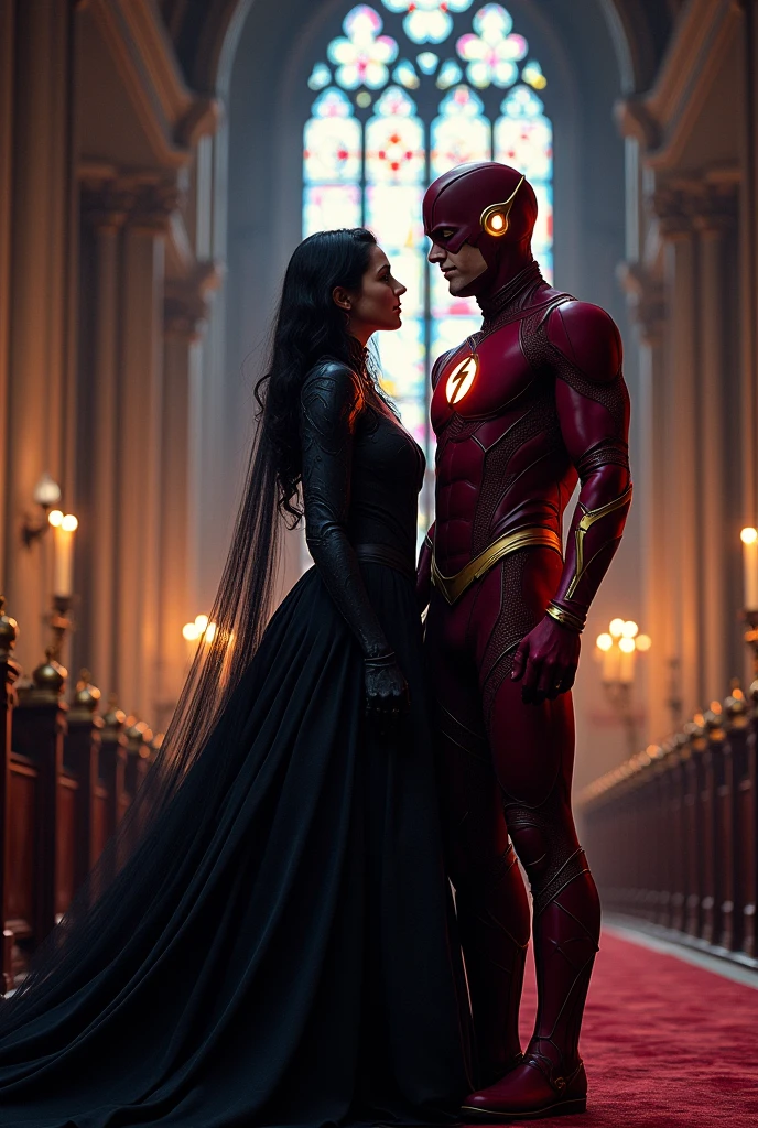 Create an image of the flash marrying Raven