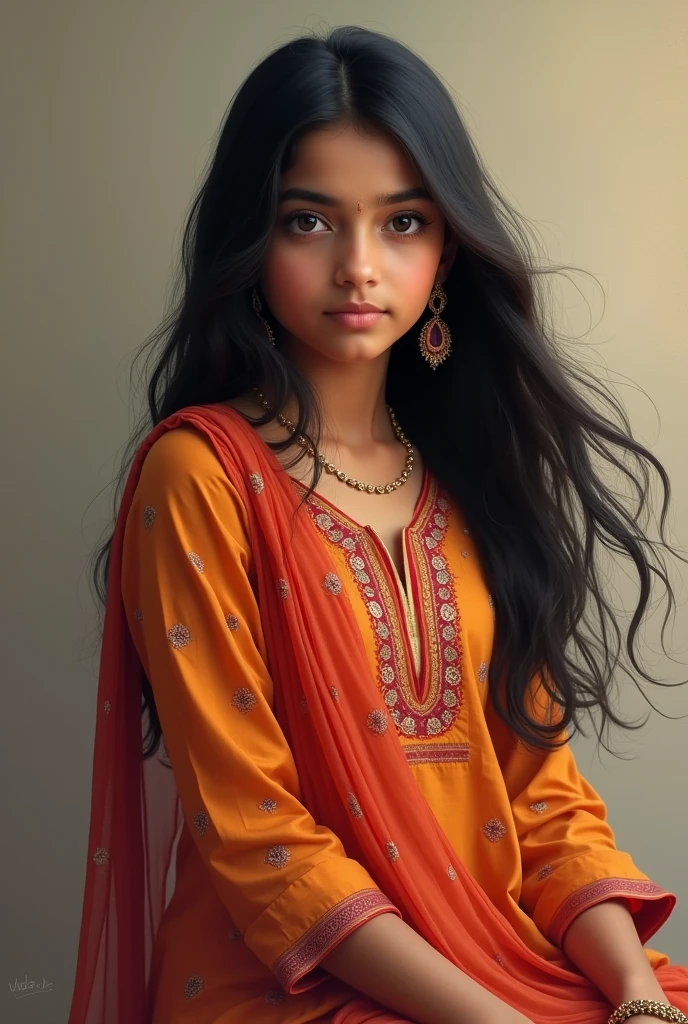 15 yo girl
Name Shruti Sharma 
Eye colour blond
Black hair
In kurti