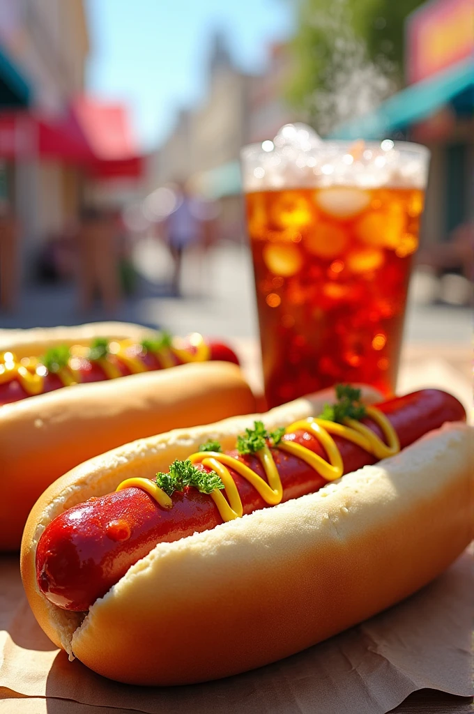 Design for advertising hot dogs with soda