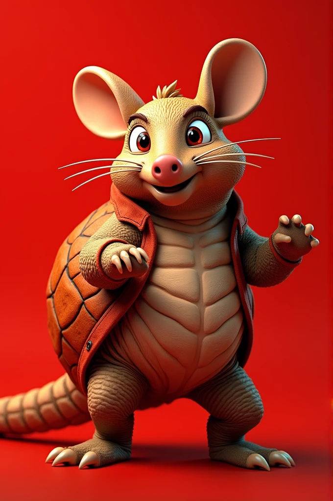 I need an armadillo to use as a mascot for our school's gymkhana., our team color is red