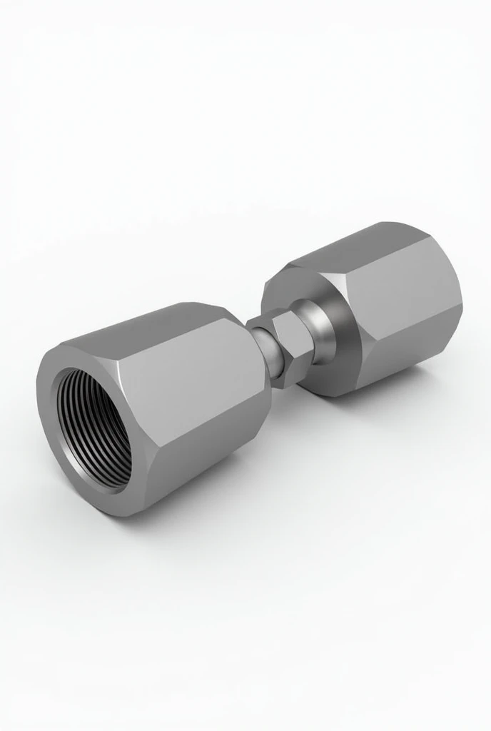Quick coupling nipple extension on both sides with threaded fastening and nut in the middle