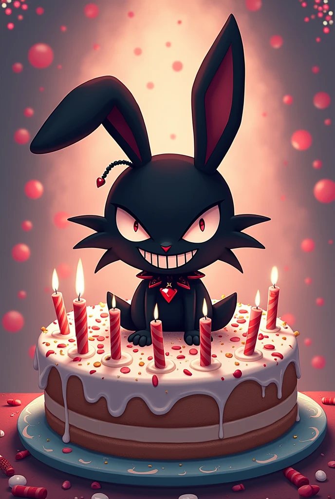 A Kuromi-themed birthday invitation that says “I invite you to join me in my birthday cake baking.”, Sincerely, Sofia