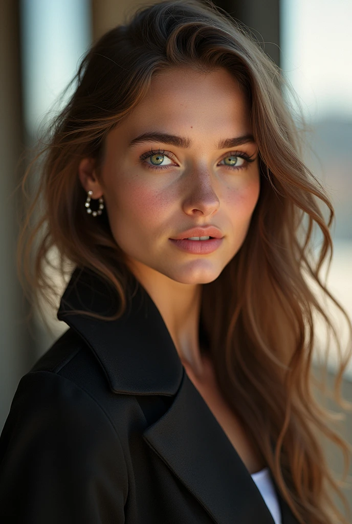 (photoréalisme:1.2) Décrivez une jeune femme de 18 ans, avec une forte personnalité et possédant les caractéristiques physiques suivantes : yeux vert, aux longs cheveux et au physique magnifique. De plus, Elle est d'origine française. Décrivez son apparence en détail.