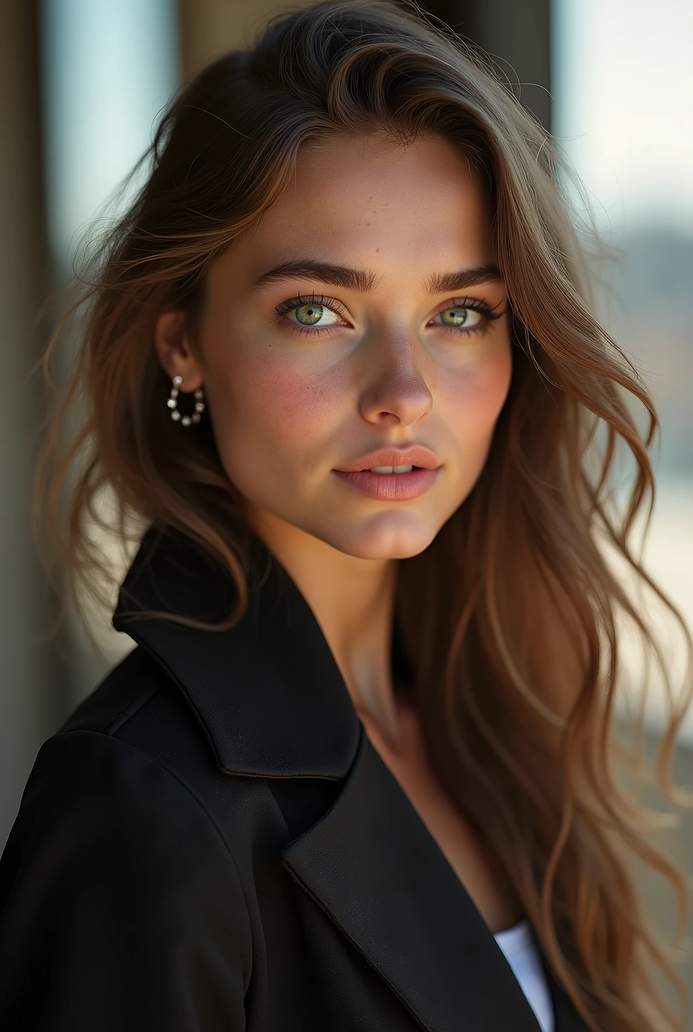 (photoréalisme:1.2) Décrivez une jeune femme de 18 ans, vue de loin, avec une forte personnalité et possédant les caractéristiques physiques suivantes : yeux vert, aux longs cheveux et au physique magnifique. De plus, Elle est d'origine française. Décrivez son apparence en détail.