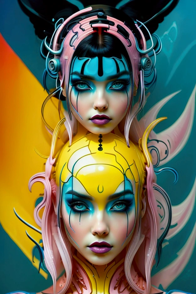  Luc Besson Style: Sci-Fi Adventure Makeup: Bright, vibrant colors like neon blues, pinks, and greens. Use graphic designs and bold, futuristic shapes.