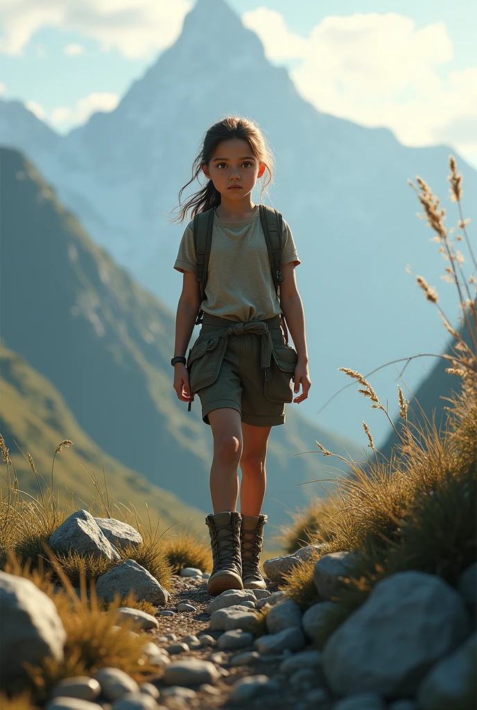 Mountain girl trying to save energy
