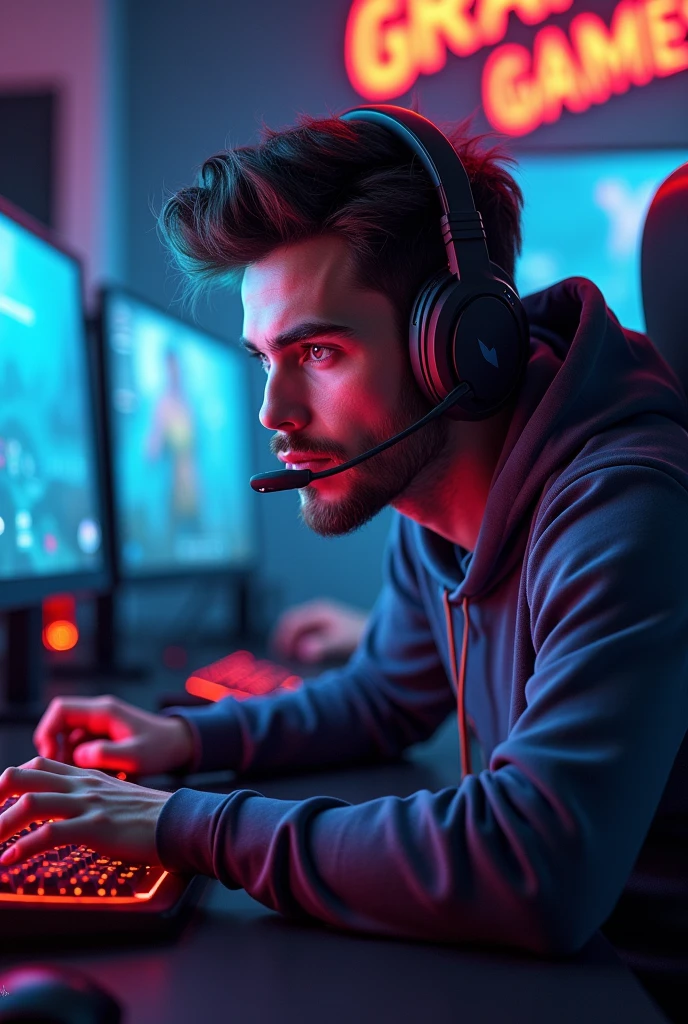 Create an image "Gamer" with the name (Graxal Games)