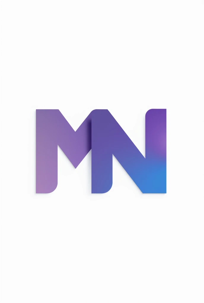 MN type logo combined purple and blue white background