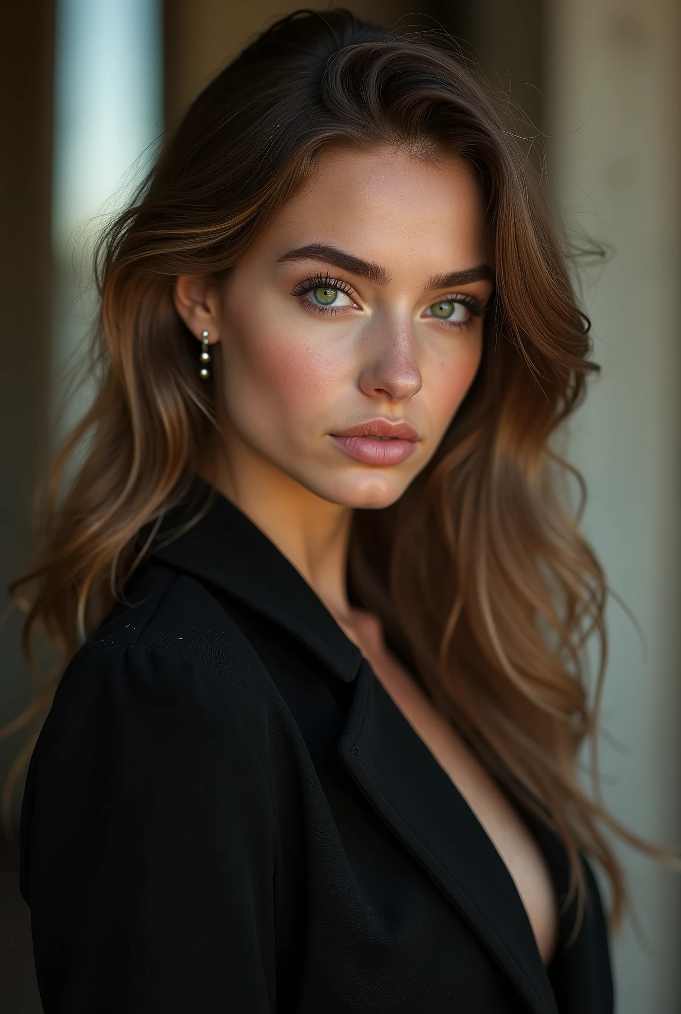 (photoréalisme:1.2) Décrivez une jeune femme de 18 ans, vue de loin, avec une forte personnalité et possédant les caractéristiques physiques suivantes : yeux vert, aux longs cheveux et au physique magnifique. De plus, Elle est d'origine française. Décrivez son apparence en détail.
