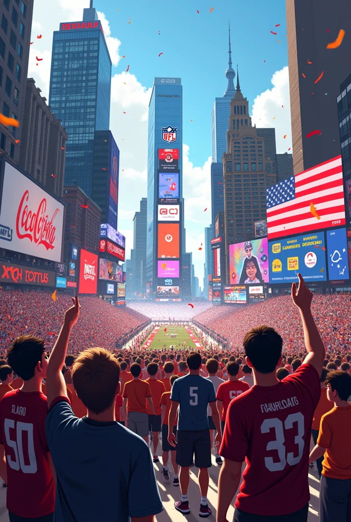 A new NFL 2024 season announcement, with fans on the streets of the USA in a festive mood.