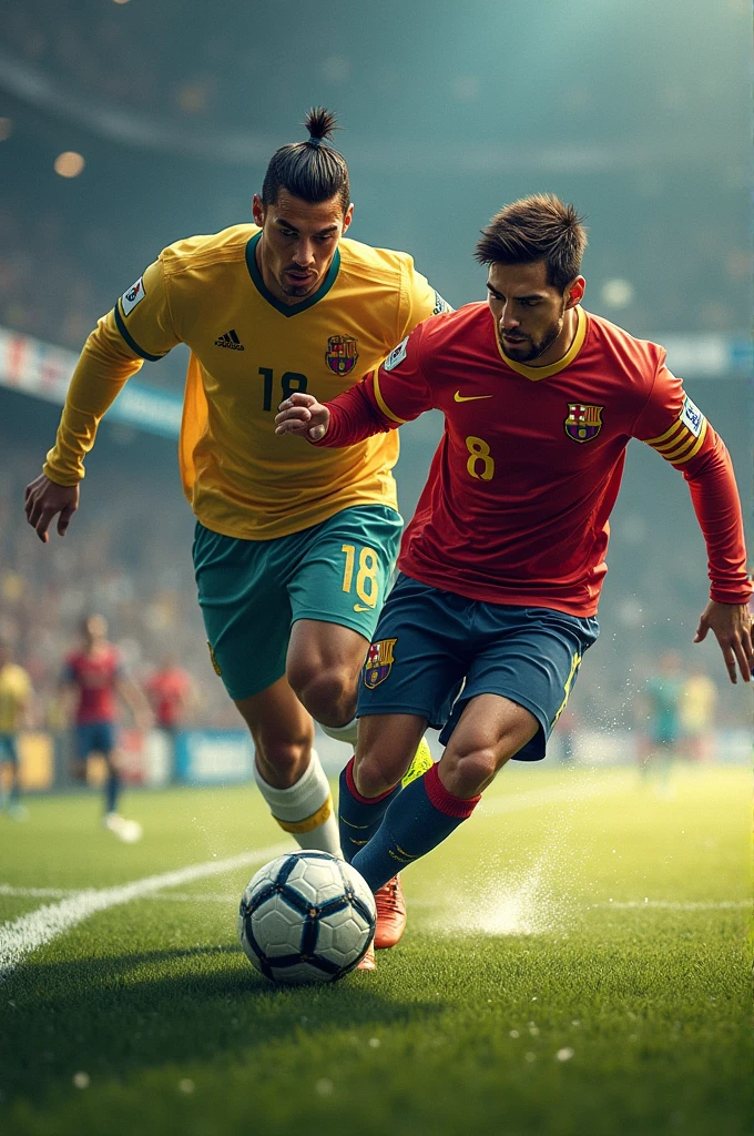 Cristiano Ronaldo kicking messi