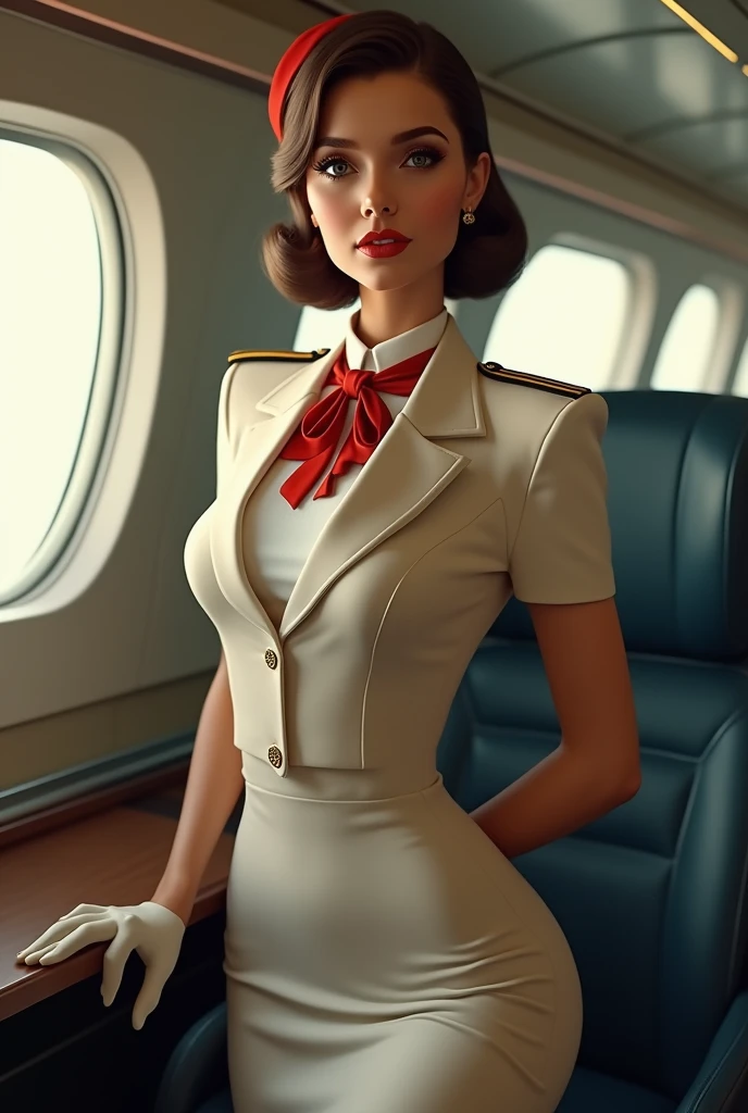 young woman, stewardess, hot outfit