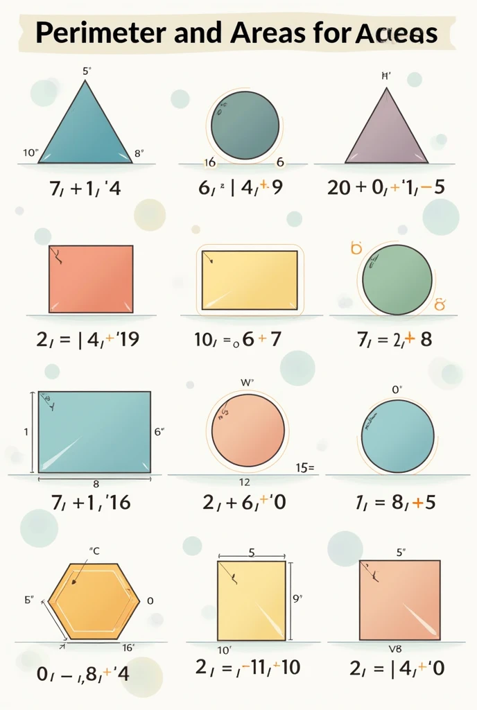 MAKE A DESIGN ON PERIMETERS AND AREAS FORMULAS