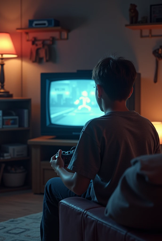 playing playstation 2 on a tube tv