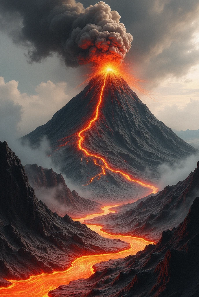 Volcano drawing