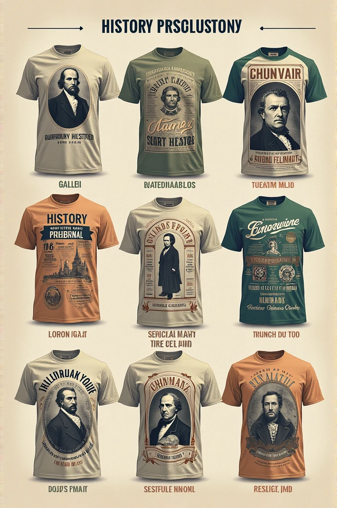 Create shirt templates for history class 