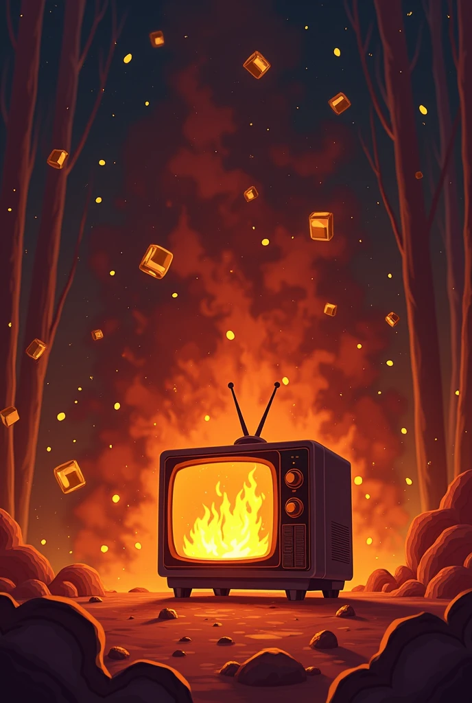 iMAGEN DEQ IS BEING PLAYED ON ULA TV A HOUSE ON FIRE ANIMATED CARTOON