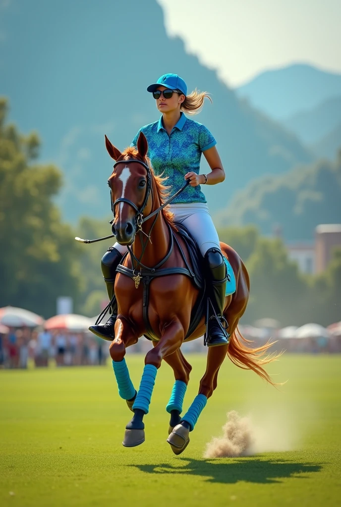 sports polo, female, color blue ,celeste , patterned, tablets